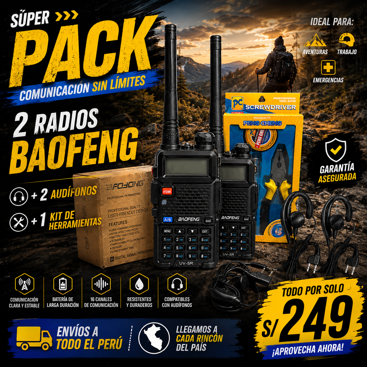 PACK RADIOS BAOFENG 7KM - UV5R