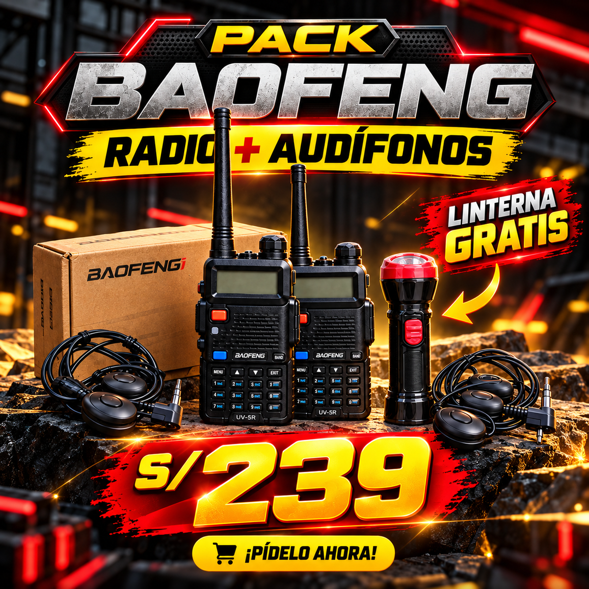 PACK RADIOS BAOFENG 7KM - UV5R